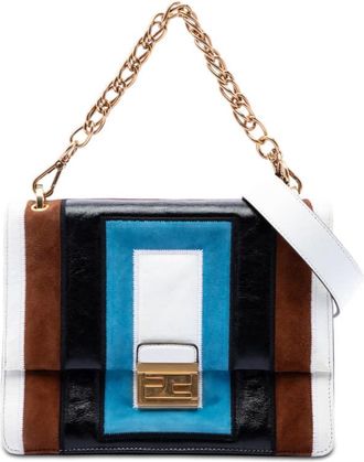 Fendi Pre-owned Fendi Suede and Leather Kan U Colorblock Satchel Ladies NTU3H4IHWQPZYWMP