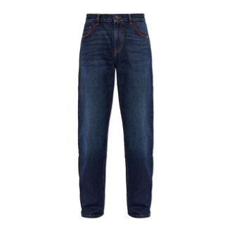 Etro Jeans, Heren, Blauw, W33, Katoen, Rechte broek