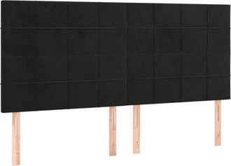 vidaXL Cabecero Con Luces Led Terciopelo Negro 160x5x118/128 Cm Vidaxl