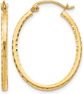 Diamond2Deal 10K Yellow Gold Hinged Hoop Earrings