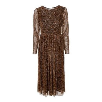 Rich & Royal Leo Dress - Dames - Casual kleedjes - Bruin - L - Polyester - Kleedjes