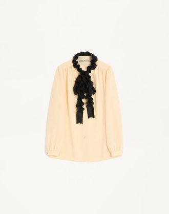 Valentino Camicia In Crepe De Chine Donna BETULLA/NERO 36