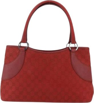 Gucci Pre-owned Handbags, female, Red, Size: ONE SIZE Pre-owned Canvas Handbag
