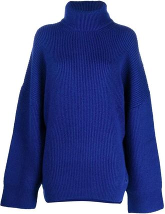 The Attico Blauwe Casual Wollen Trui Grace - Dames - Coltruien - Blauw - XS - Wol - Truien & Vesten