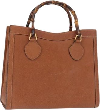 Gucci Pre-owned Handbags, female, Brown, Size: ONE SIZE Pre-owned Leather Handbag