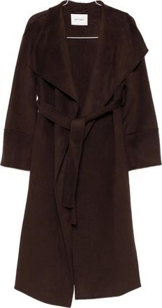 Soft Goat Belted Shawl-collar Coat