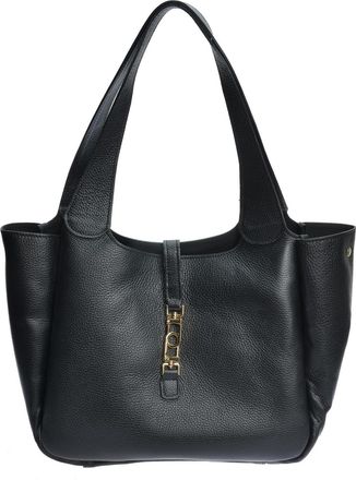 Roberta M Zwart Rundleer Tas