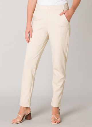 Base Level Jerseyhose BASE LEVEL, Damen, Gr. 36, N-Gr, beige (light beige), Web, Obermaterial: 65% Viskose, 30% Nylon, 5% Elasthan, unifarben, regular fit lang, 