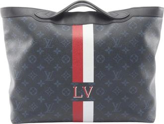 Louis Vuitton Pre-owned Tote Bags, female, Blue, Size: ONE SIZE Pre-owned Monogram Canvas Travel Tote Bag