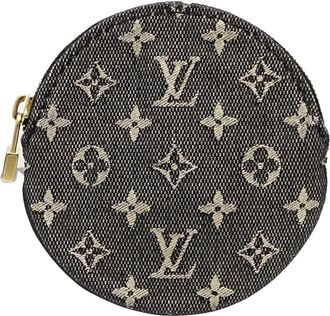 Louis Vuitton Noir Leather Coin Purse/Coin Case (Pre-Owned)
