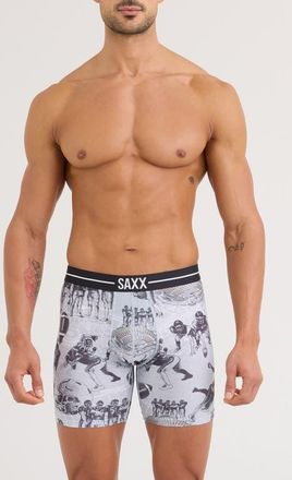 Saxx Volt Breathable Sim Fit Mesh Boxer Briefs in Gridiron Action- Grey Heather at Nordstrom, Size Xx-Large