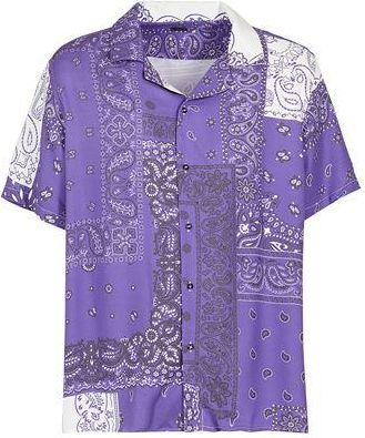 8 by YOOX PRINTED VISCOSE COLLAR CAMP SHIRT