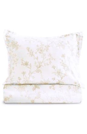 Melange Home Bouquet 400 Thread Count Cotton Duvet Set in Mocha at Nordstrom Rack, Size Full/queen