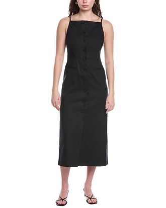 Rebecca Taylor Stretch Linen-Blend Midi Dress
