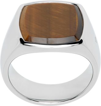 TOM WOOD Step Rhodium-Plated Silver Ring for Men | MR PORTER