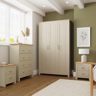 GFW Lancaster 4 Piece Bedroom Set in Cream