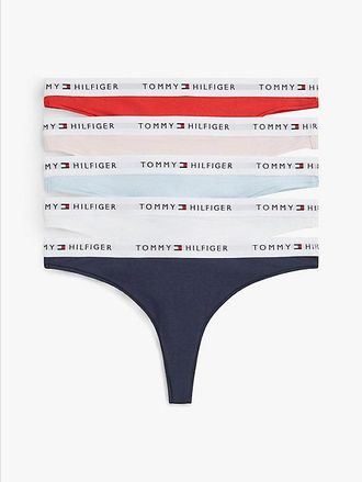 Tommy Hilfiger Pack de 5 tangas Essential con inscripci&oacute;n