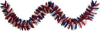 Nearly Natural 9Ft Patriotic American Flag Artificial Garland With 50 Warm Led Lights