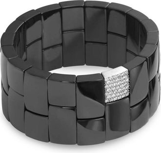 Roberto Demeglio 18kt white gold Domino diamond bracelet - women - 18kt White Gold/Diamond/ceramic - One Size