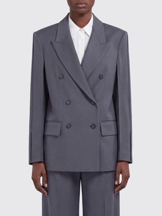 Erika Cavallini Semi Couture Blazer doppiopetto in pura lana vergine con spalle imbottite