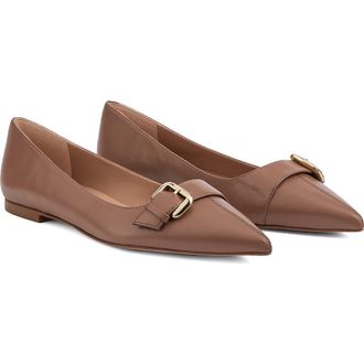L.k. Bennett Tory Oloid Pointed Toe Flat in Taupe at Nordstrom, Size 8Us