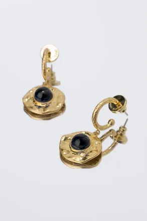 Classicharms Roaming Venus Crystal Molten Earrings in Gold/black at Nordstrom