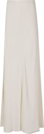 Alberta Ferretti Ivory Enver Satin Mid-Length Viscose Skirt
