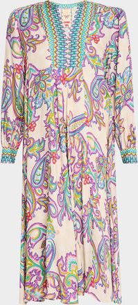 Johnny Was Tahlon Floral & Paisley-Print Midi Dress