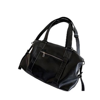 Generic Premium Leather Bag, Large Capacity Crossbody Work Bag, Black, 40x30x14cm, Multiple Pockets, Adjustable Shoulder Strap