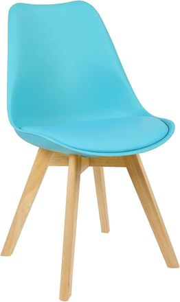 Woltu Woltu Sedia Da Pranzo Ecopelle Con Schienale Seduta Imbottita Gambe Di Legno 1pz Blu