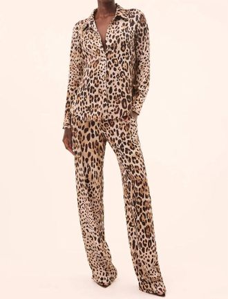 Misa Cher Straight Pant In Leopard Print