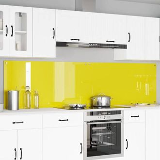 vidaXL vidaXL Rivestimento da Cucina 2 pcs Giallo 120 x 60 cm vetro temperato