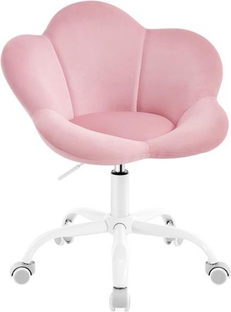 Woltu Woltu - Silla De Escritorio Infantil, Giratoria, De Terciopelo, Para Ni&ntilde;a, Con Altura Ajustable, Color Rosa Pastel