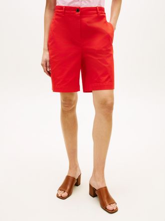 Tommy Hilfiger Chinoshorts TOMMY HILFIGER CO GMD BLEND CHINO SHORT, Damen, Gr. 34, N-Gr, fireworks, Web, Obermaterial: 65% Baumwolle, 33% Lyocell, 2% Elasthan, unifa