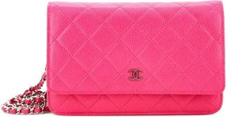 Chanel Wallet on Chain Quilted Caviar crossbody bag - Rosa