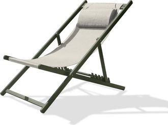 DCB Garden Tumbona de jardín de lona plastificada y de aluminio