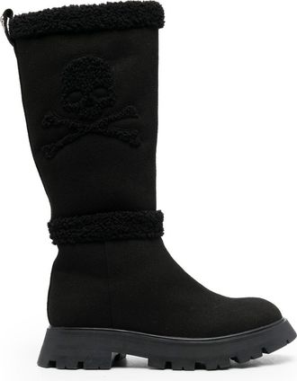 Philipp Plein Skull Bones mid-calf boots - women - Rubber/Polyester - 38 - Black
