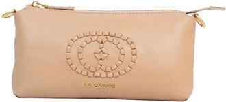 La Carrie Chique geweven logoshoudertas - Dames - Schoudertassen - Beige - ONE Size - Leer - Tassen
