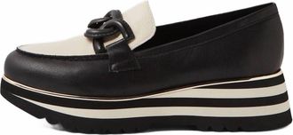 Django & Juliette Womens Eaila Platform Loafers In Black-Black-Black And Milk Patent Leather