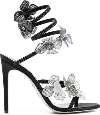 Rene Caovilla Sandalen verfraaid met kristallen - Zwart