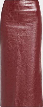 Alice & Olivia Maeve Solid Side-Slit Midi Skirt