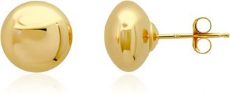 MAX + STONE Solid 14k Yellow Gold Half Button Earrings with Gold Butterfly Back 4MM-8MM