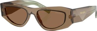 Prada PR B19S Zonnebril - Heren - Accessoires - Bruin - Maat: 52 MM