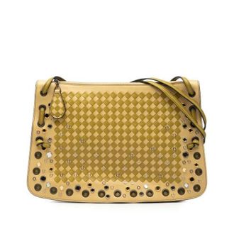 Bottega Veneta Pre-owned Cross Body Bags, female, Brown, Size: ONE SIZE Pre-owned Woven Leather Crossbody Bag