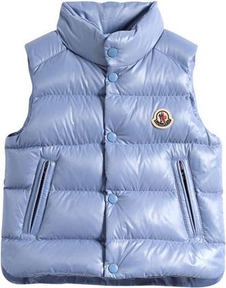 Moncler Kids Bernard Down Hooded Puffer Vest in Blue at Nordstrom, Size 18-24M