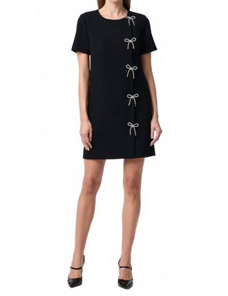 Trina Turk Diamonds Crystal Bows Sheath Dress In Black