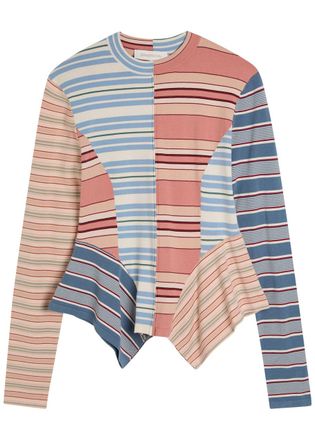 Zimmermann Rebellion Spliced Striped Asymmetric Knit top - Multicoloured 1 - 4 (UK 16 / XL)
