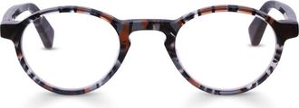 Eyebobs Board Stiff 43mm Round Reading Glasses in Charcoal /Hickory Pattern at Nordstrom, Size +1.50