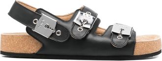 Balenciaga Sandali in pelle con fibbie - Nero