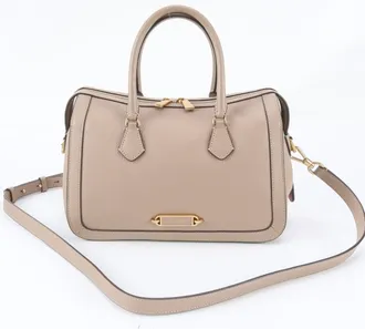 Kate Spade New York Gold Pink Beige Leather Handbag Shoulder Bag Tote Bag (Pre-Owned)